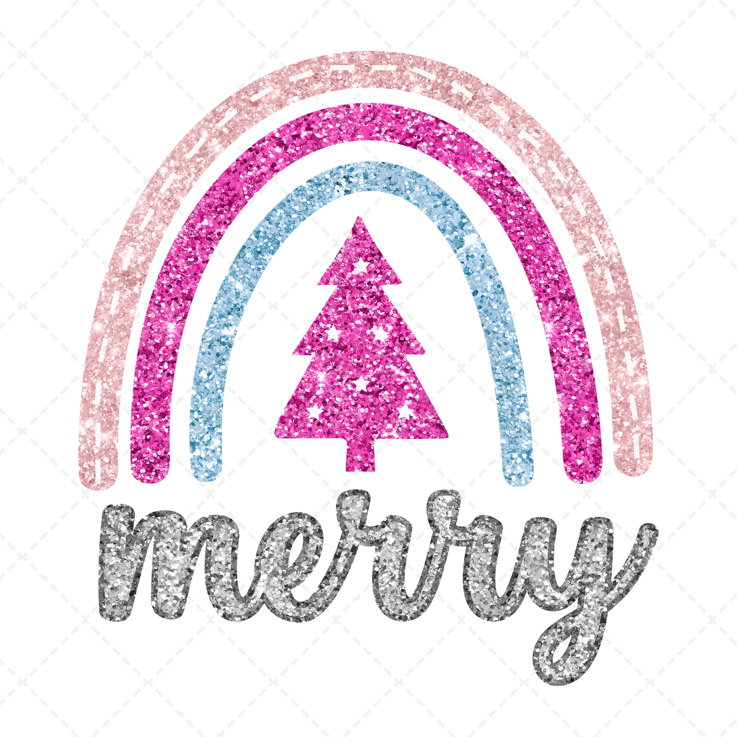 Merry Glitter Rainbow Transfer