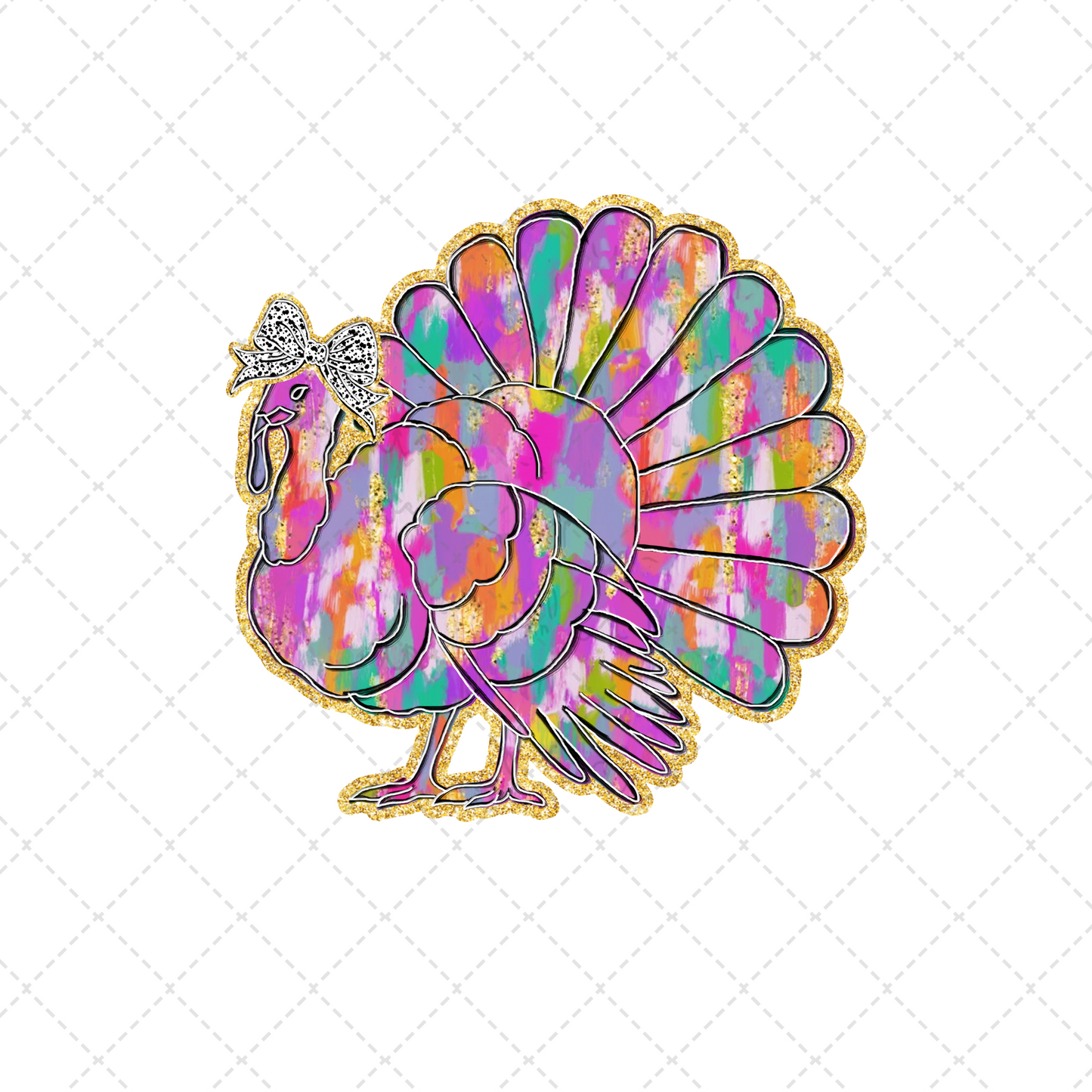 Brush Stroke Purple Turkey Transfer