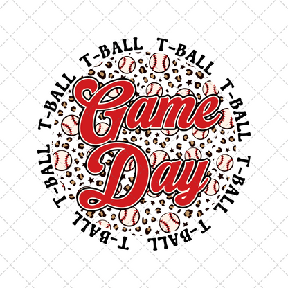 Tball Game Day Leopard Circle Transfer