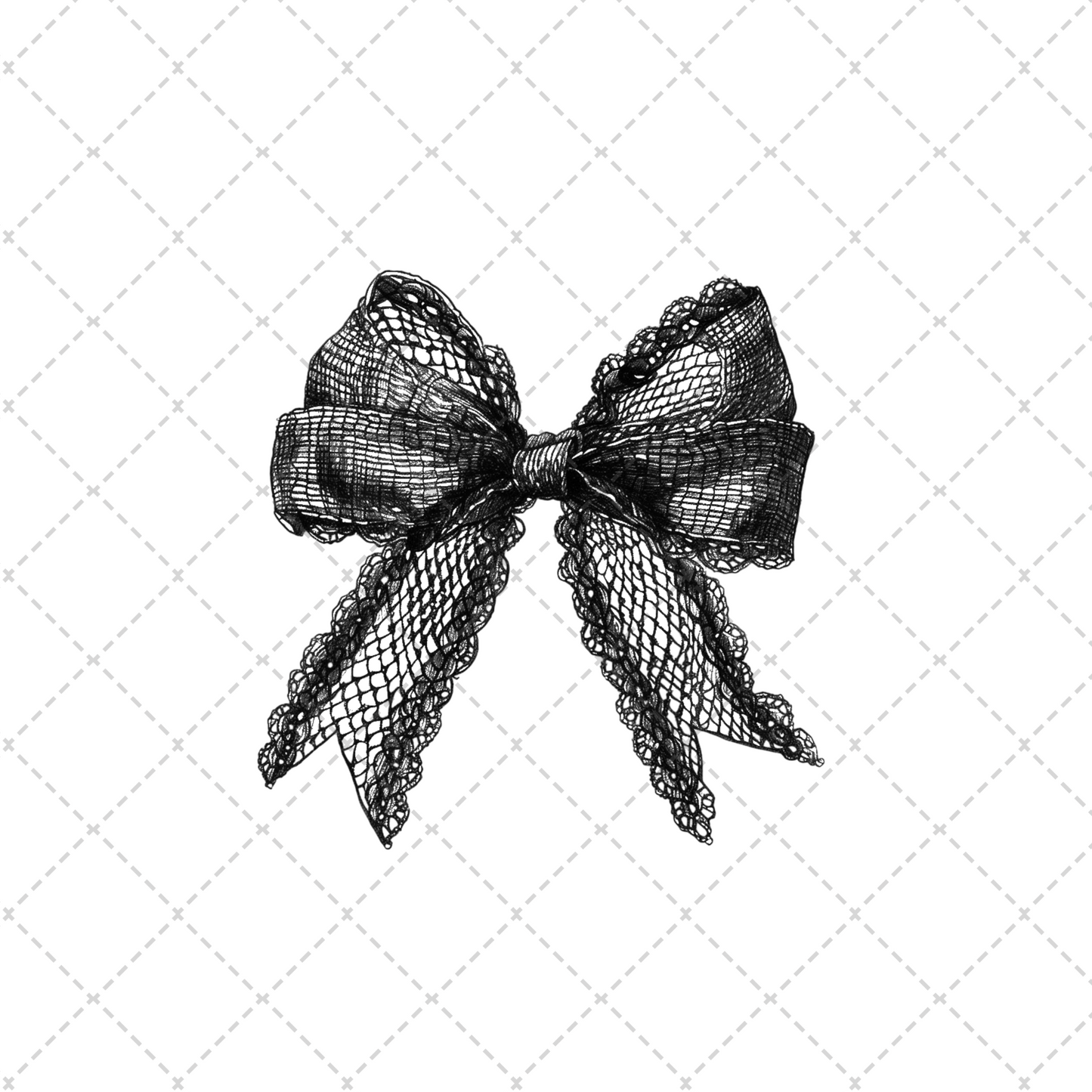 Lace Bow Black Transfer