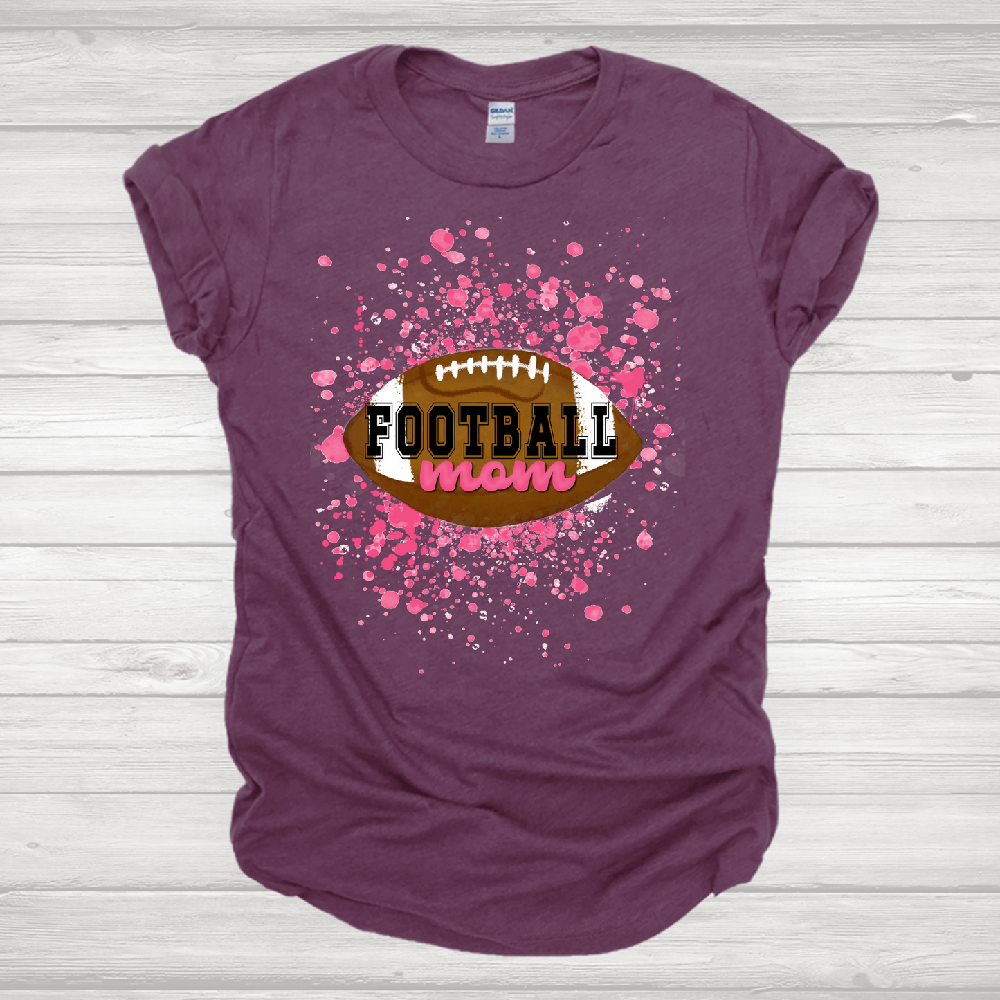 Football Mom Pink Splatter Transfer