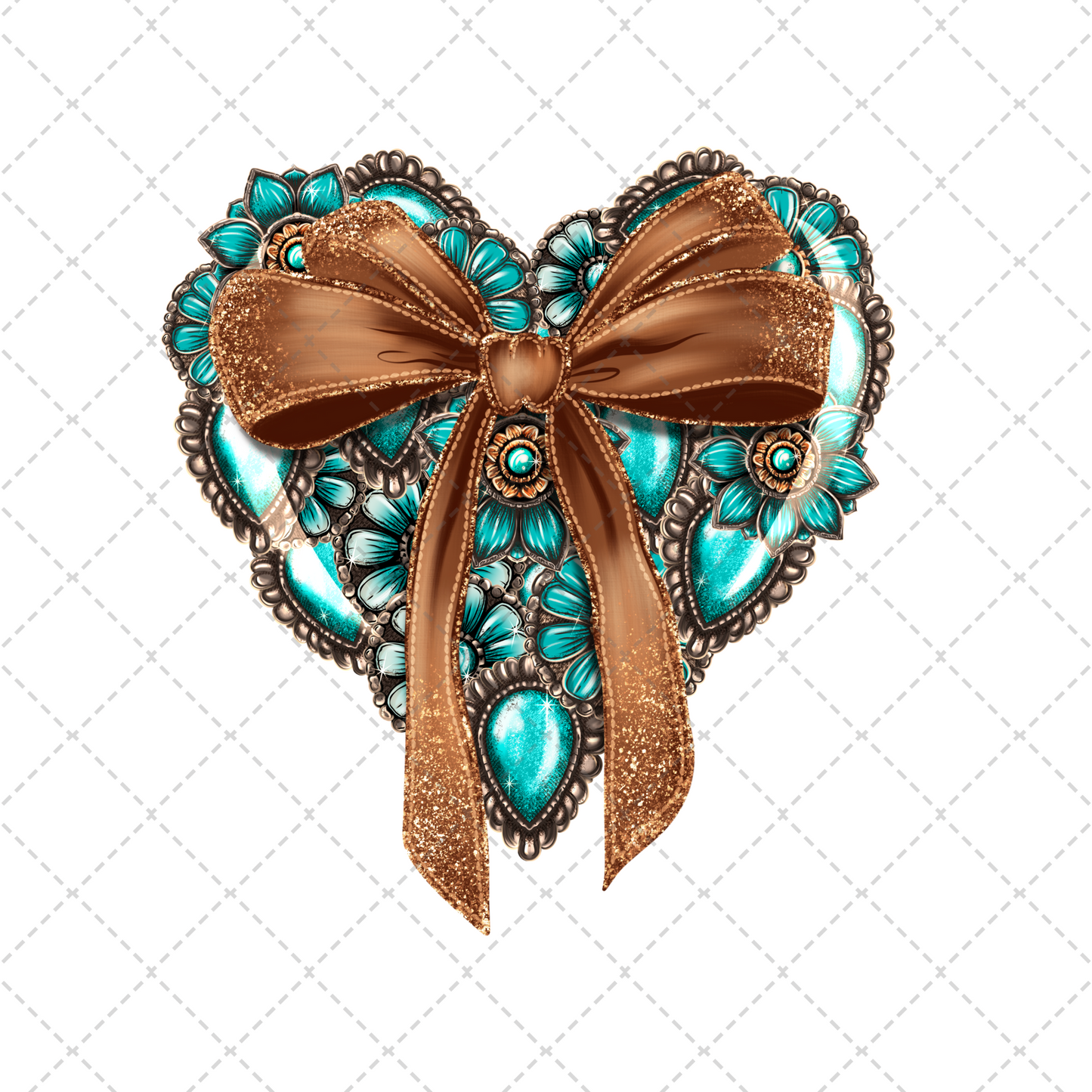 Turquoise Heart Transfer