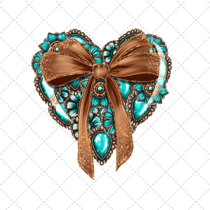 Turquoise Heart Transfer