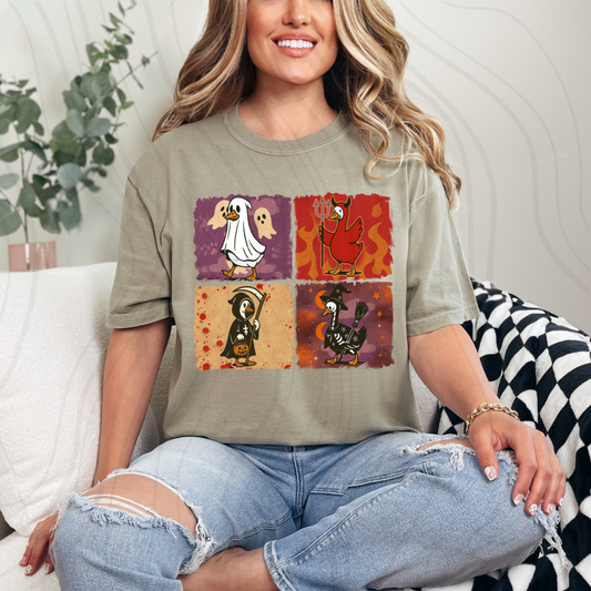 Spooky Goose Squares Transfer