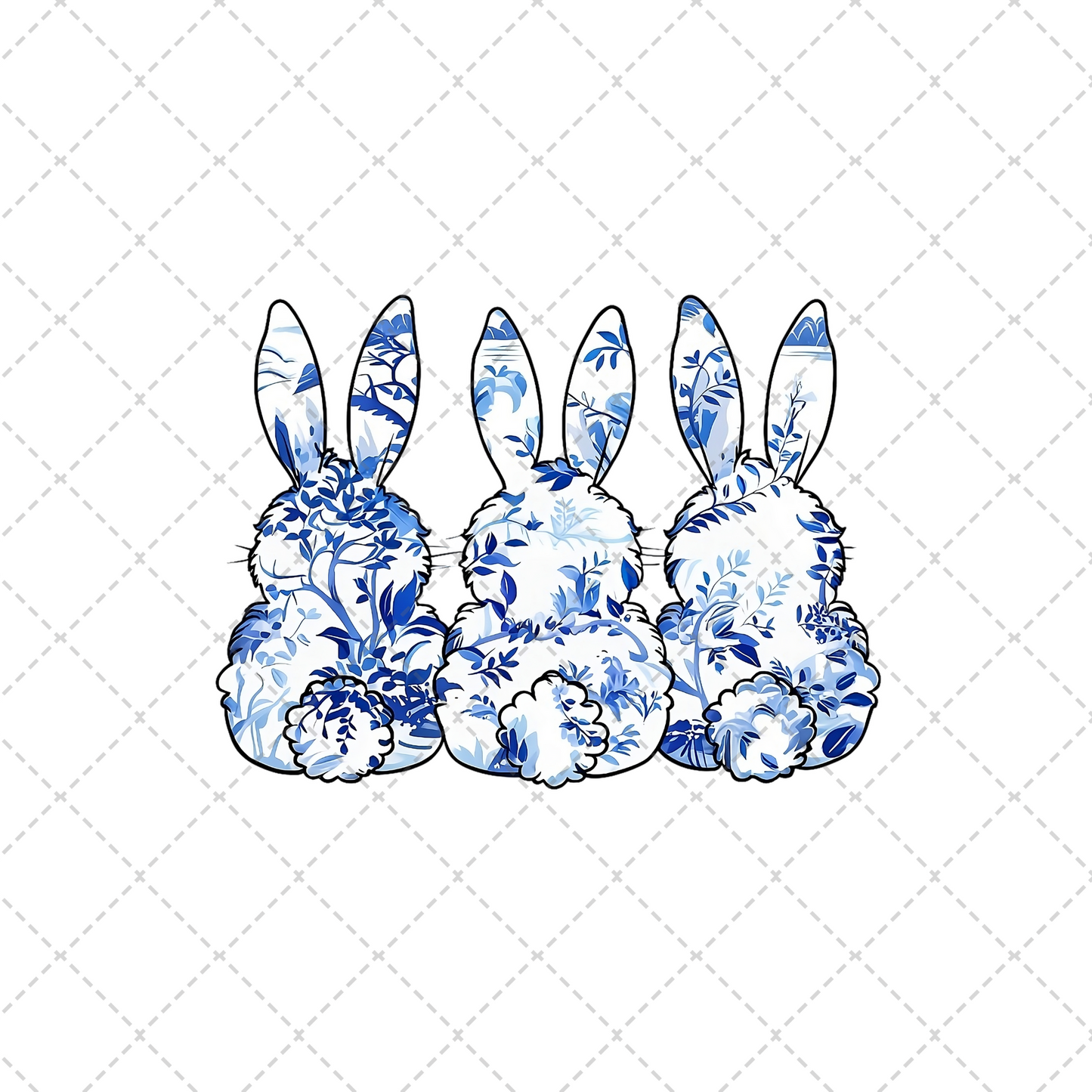 Chinoiserie Bunny Trio Transfer