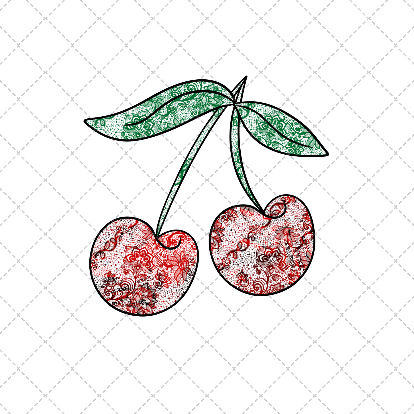 Lace Cherries Transfer