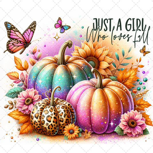 Just A Girl Who Loves Fall Tumbler- Sublimation Transfer