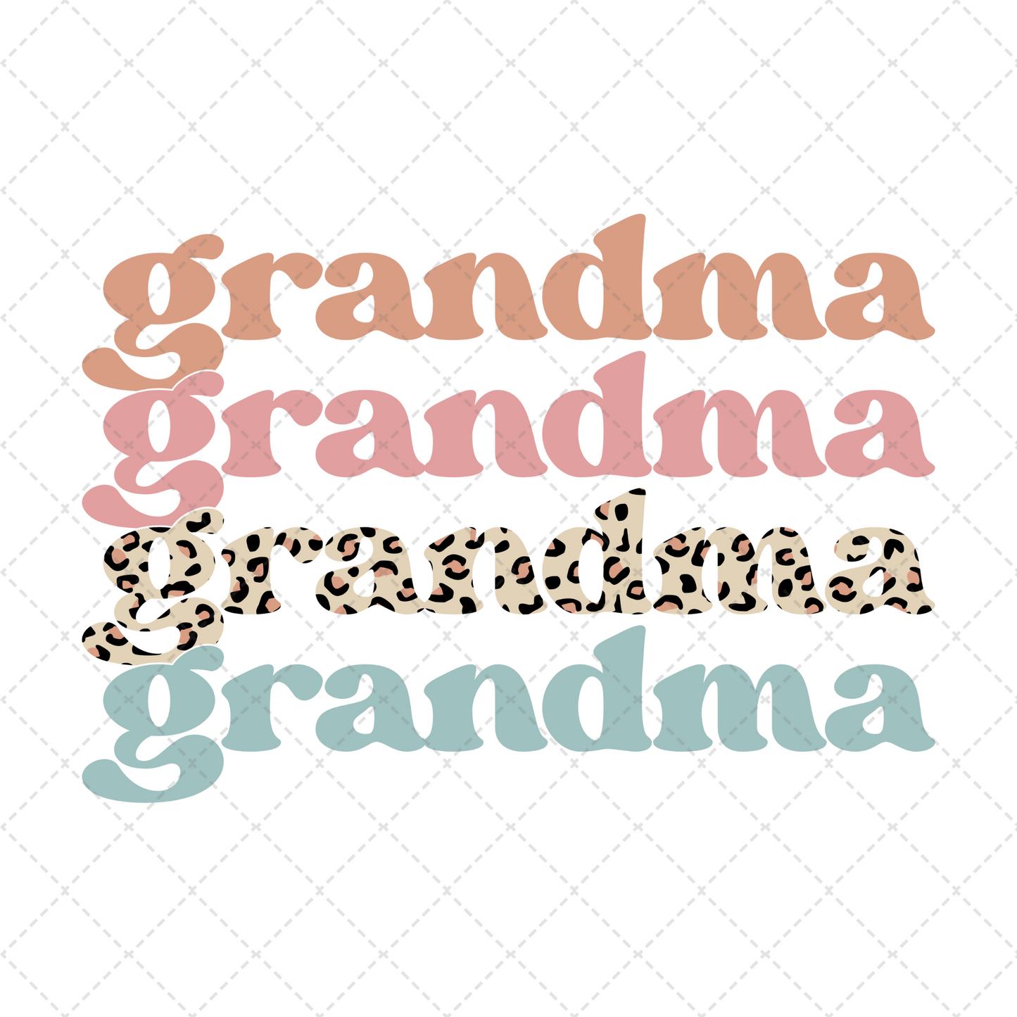 Grandma Leopard Stacked Transfer