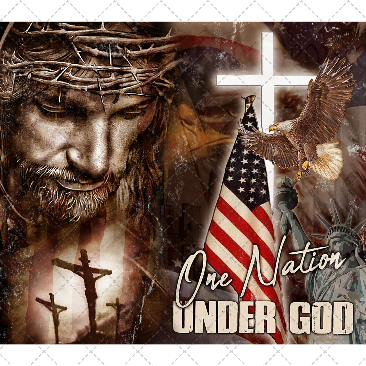 One Nation Under God Tumbler Wrap - Sublimation Transfer