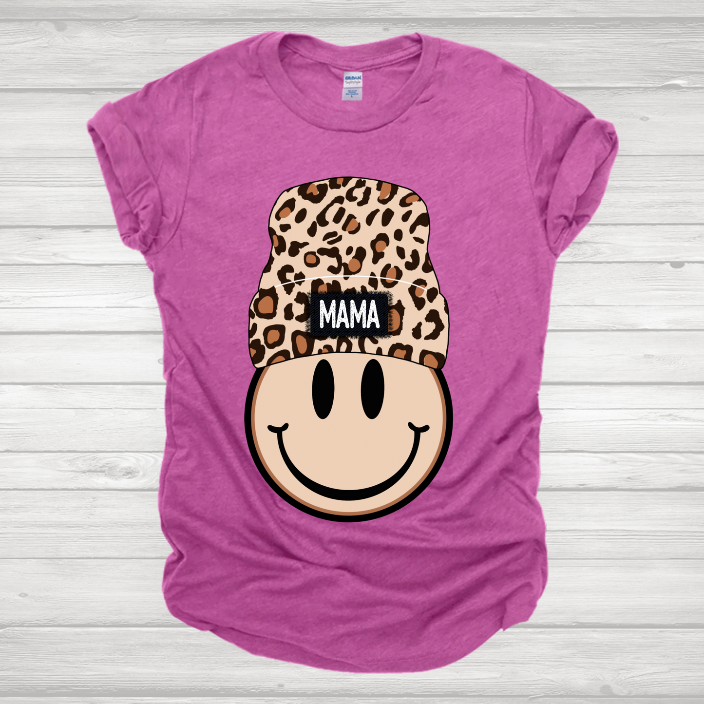 Mama Leopard Smiley Beanie Transfer