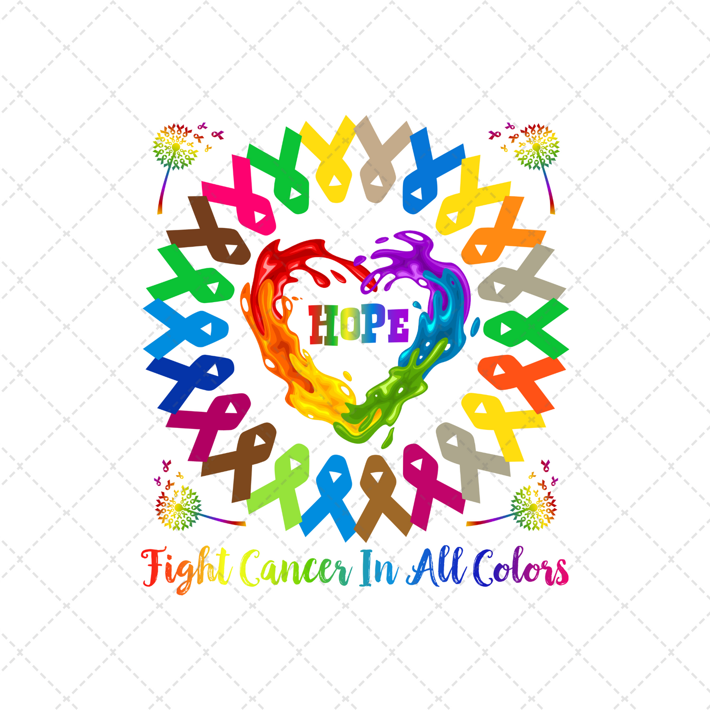 Hope Fight Cancer In All Colors Transfer