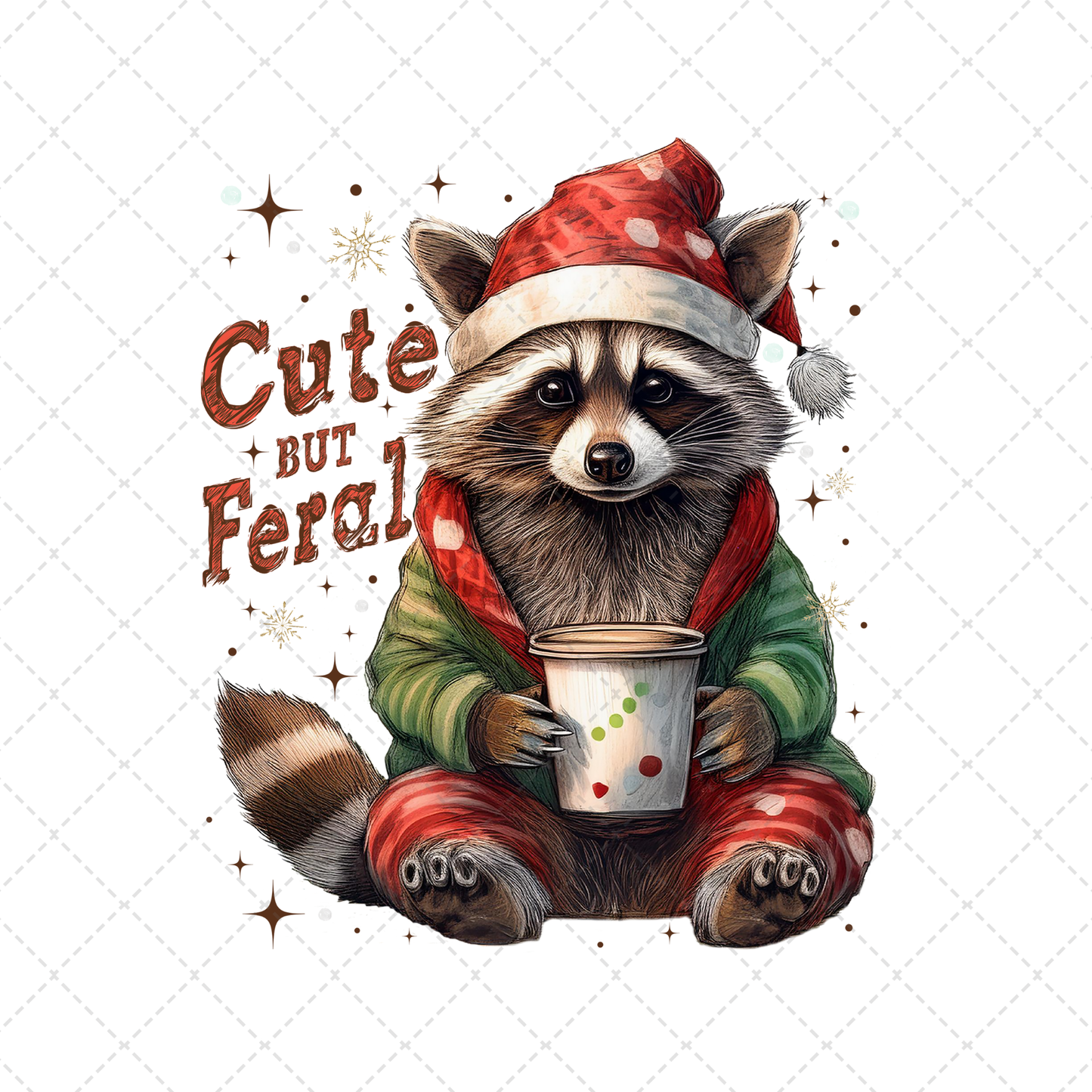 Christmas Cute But Feral Transfer