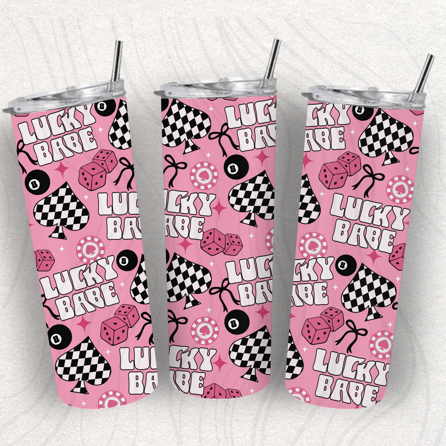 Lucky Babe Tumbler Wrap Transfer