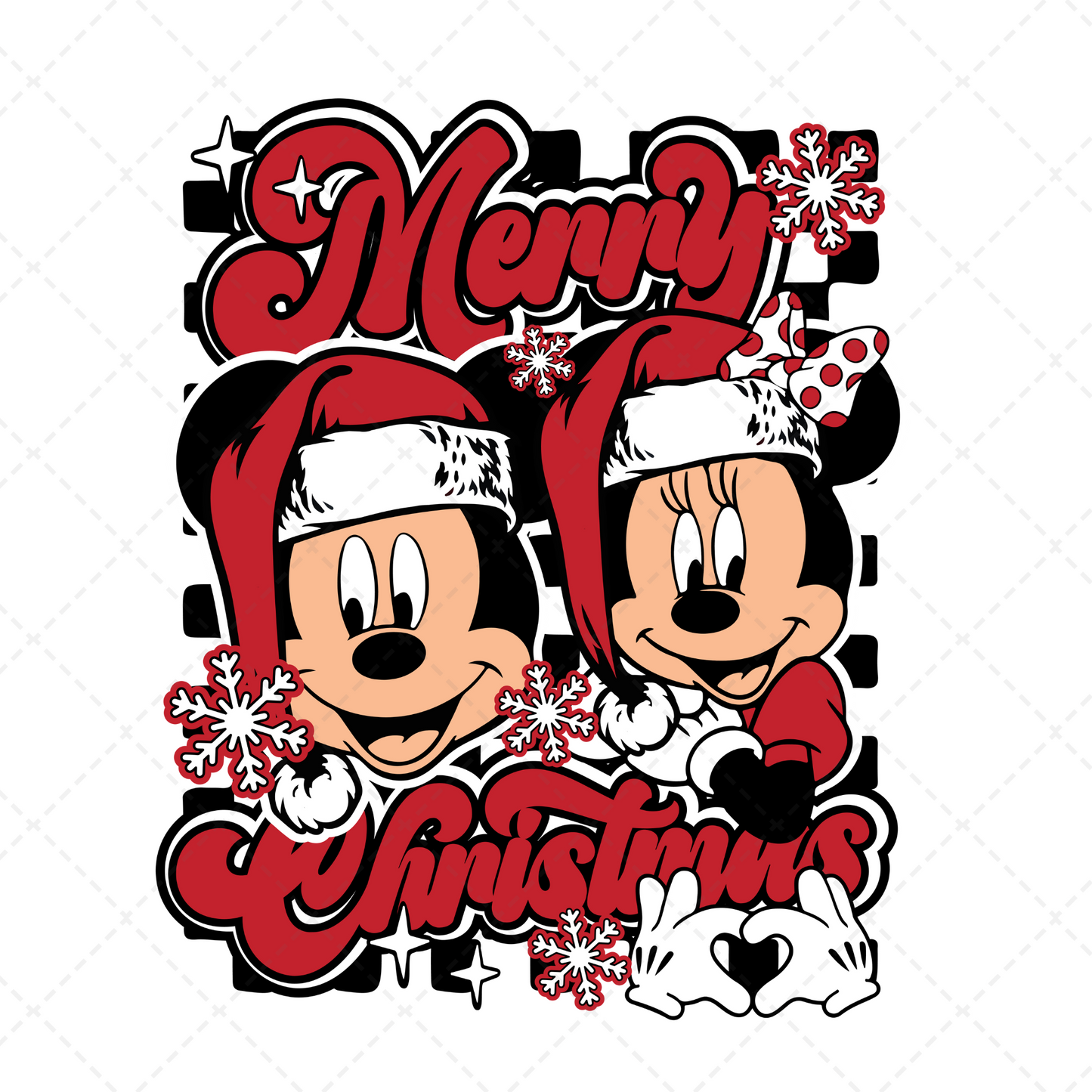 Mouse Merry Christmas Transfer ** TWO PART* SOLD SEPARATELY**