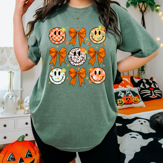 Fall Smiley Coquette Grid Transfer