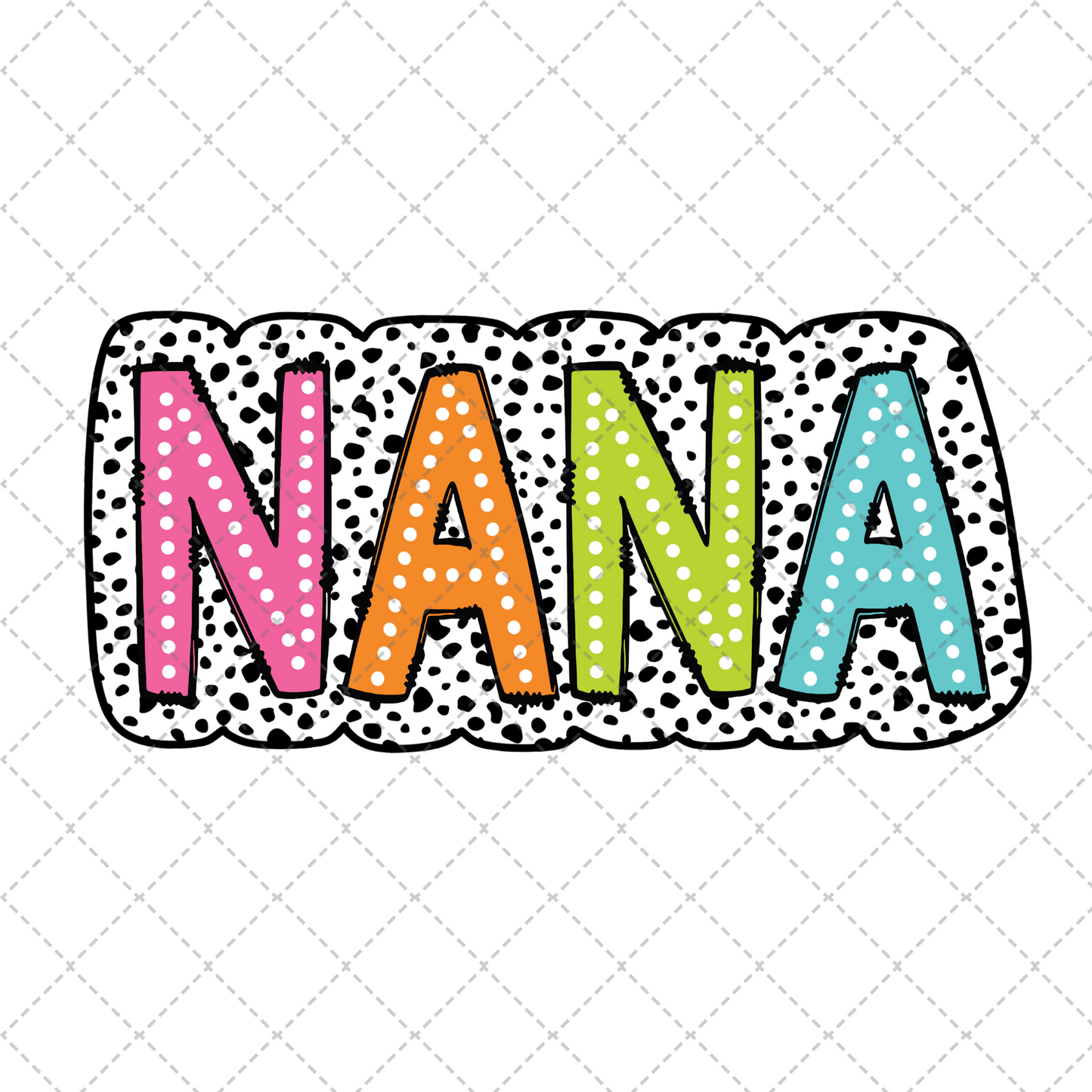 Nana Dalmatian Dots Transfer