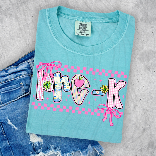 Pre-K Pink Checkered Transfer