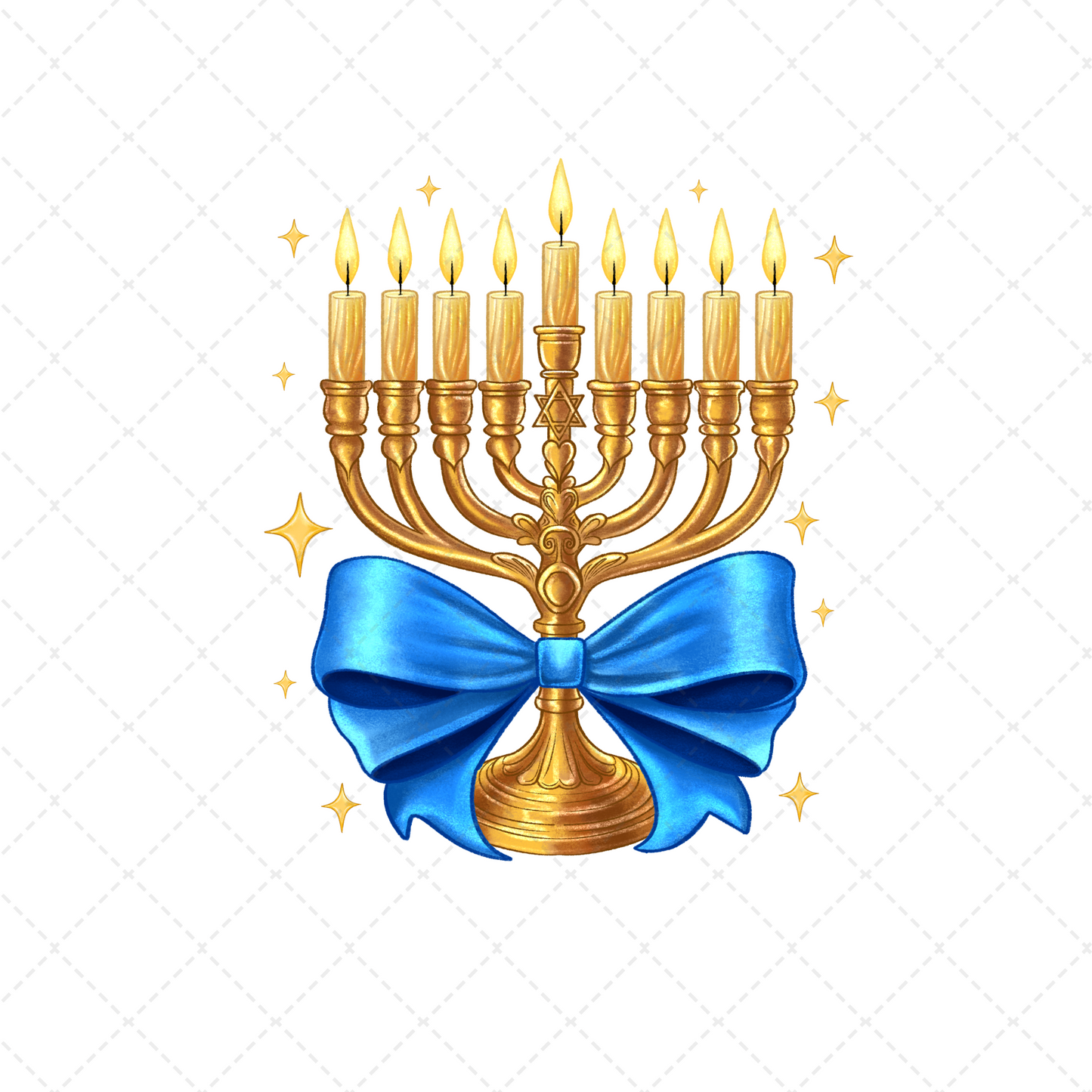 Hanukkah Bow Transfer