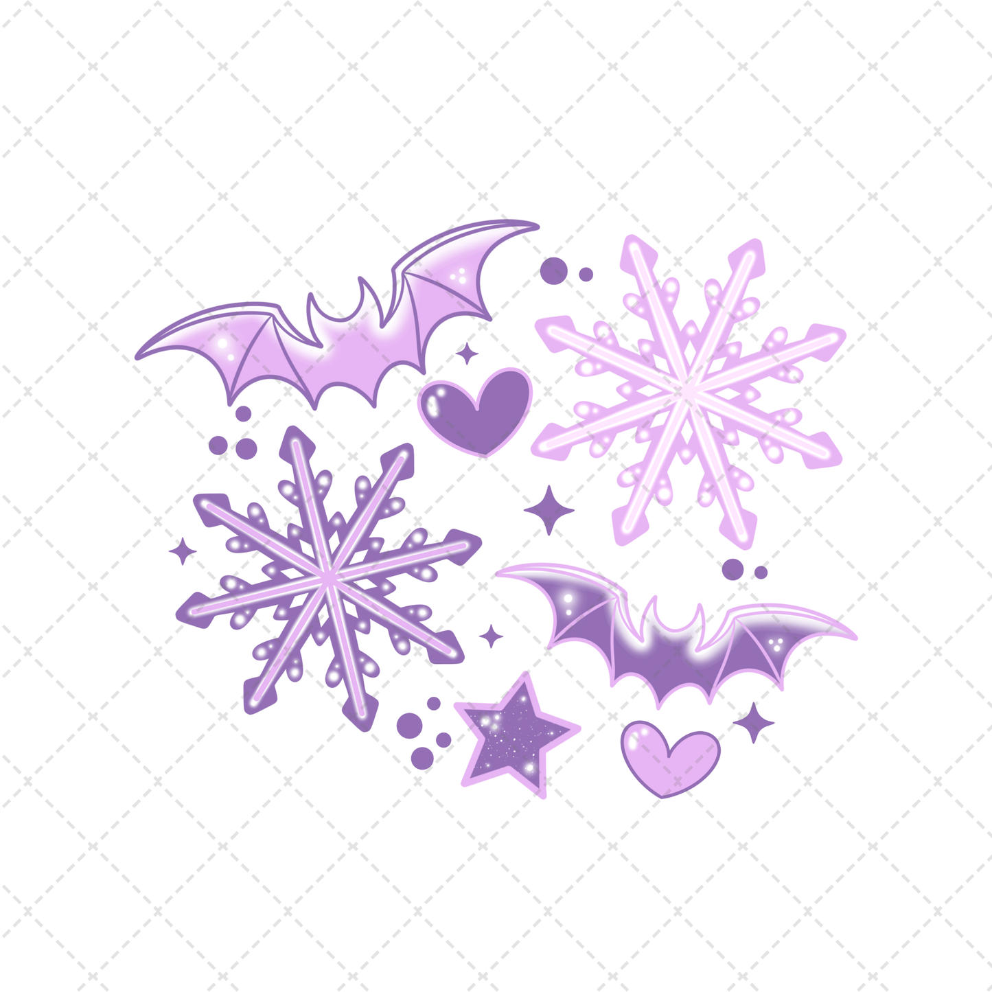 Snowflake Bats Transfer ** TWO PART* SOLD SEPARATELY**