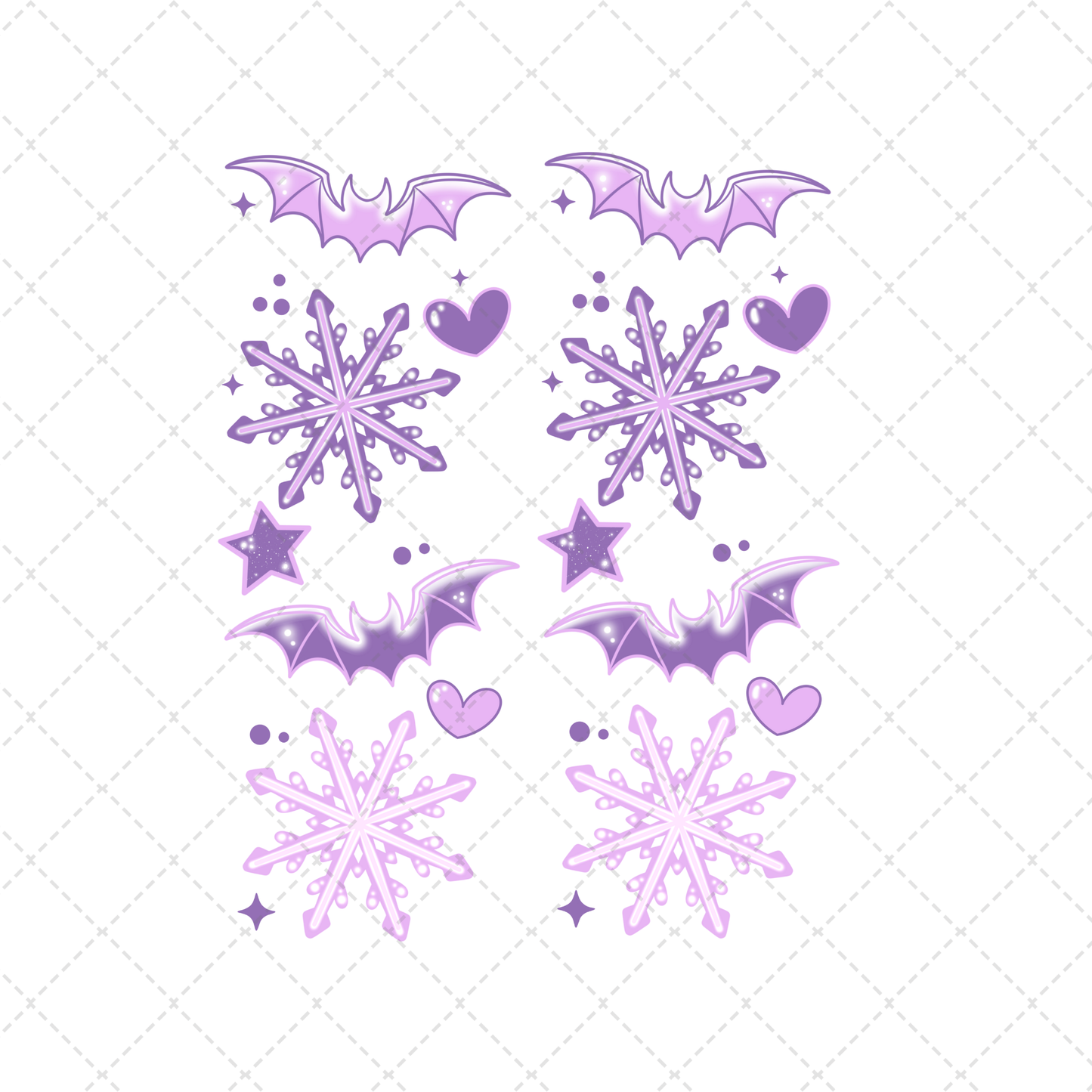 Snowflake Bats Transfer ** TWO PART* SOLD SEPARATELY**