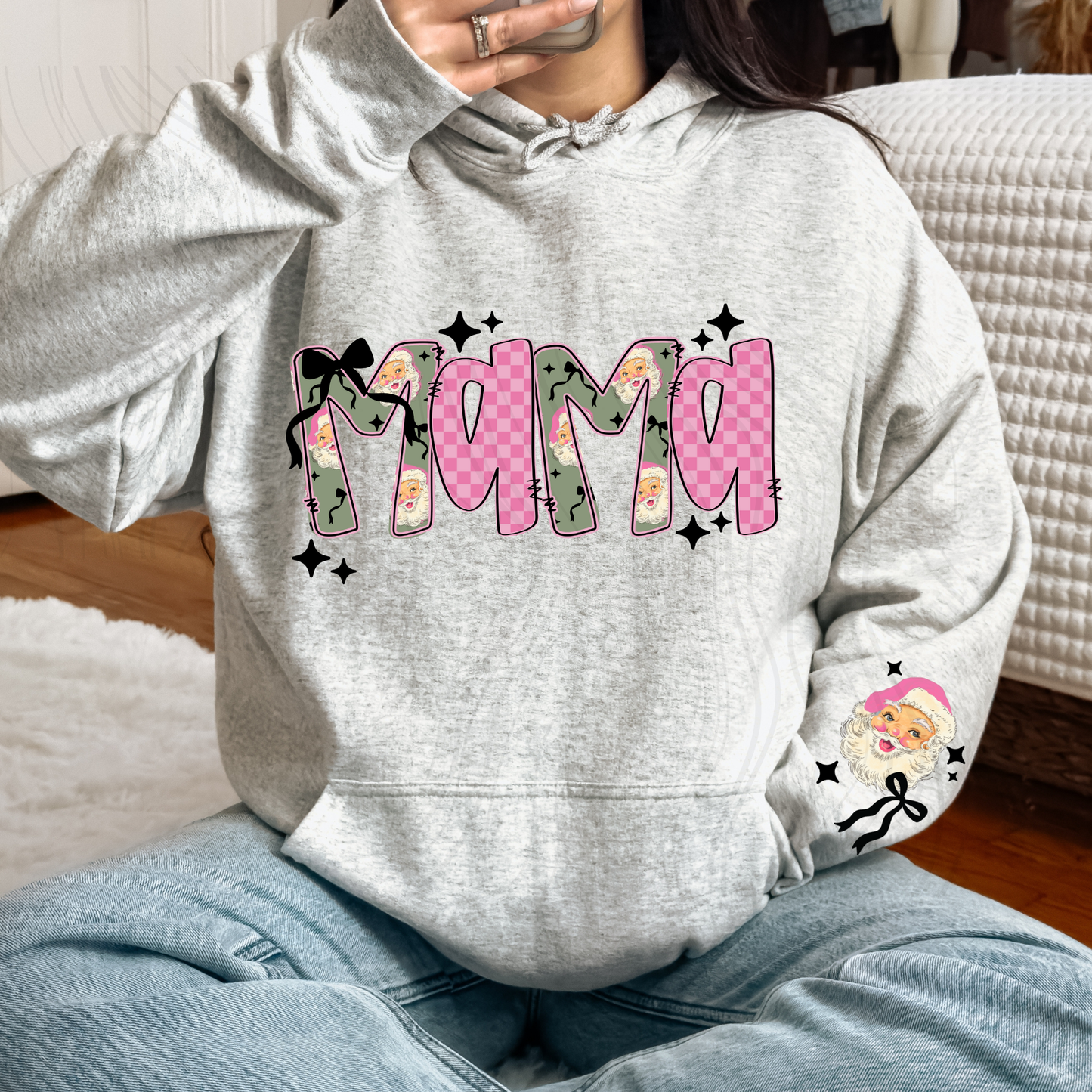 Pink Santa Transfer** TWO PART DESIGN*SOLD SEPARATELY**