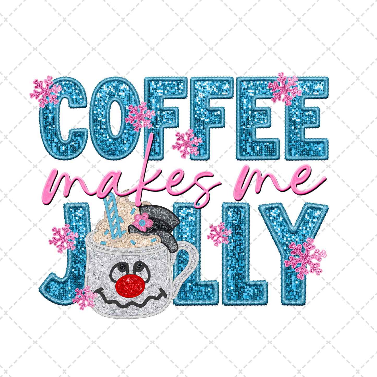 Coffee Makes Me Jolly Transfer **TWO PART* SOLD SEPARATELY**