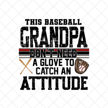 This Baseball Grandpa Transfer ** TWO PART* SOLD SEPARATELY**