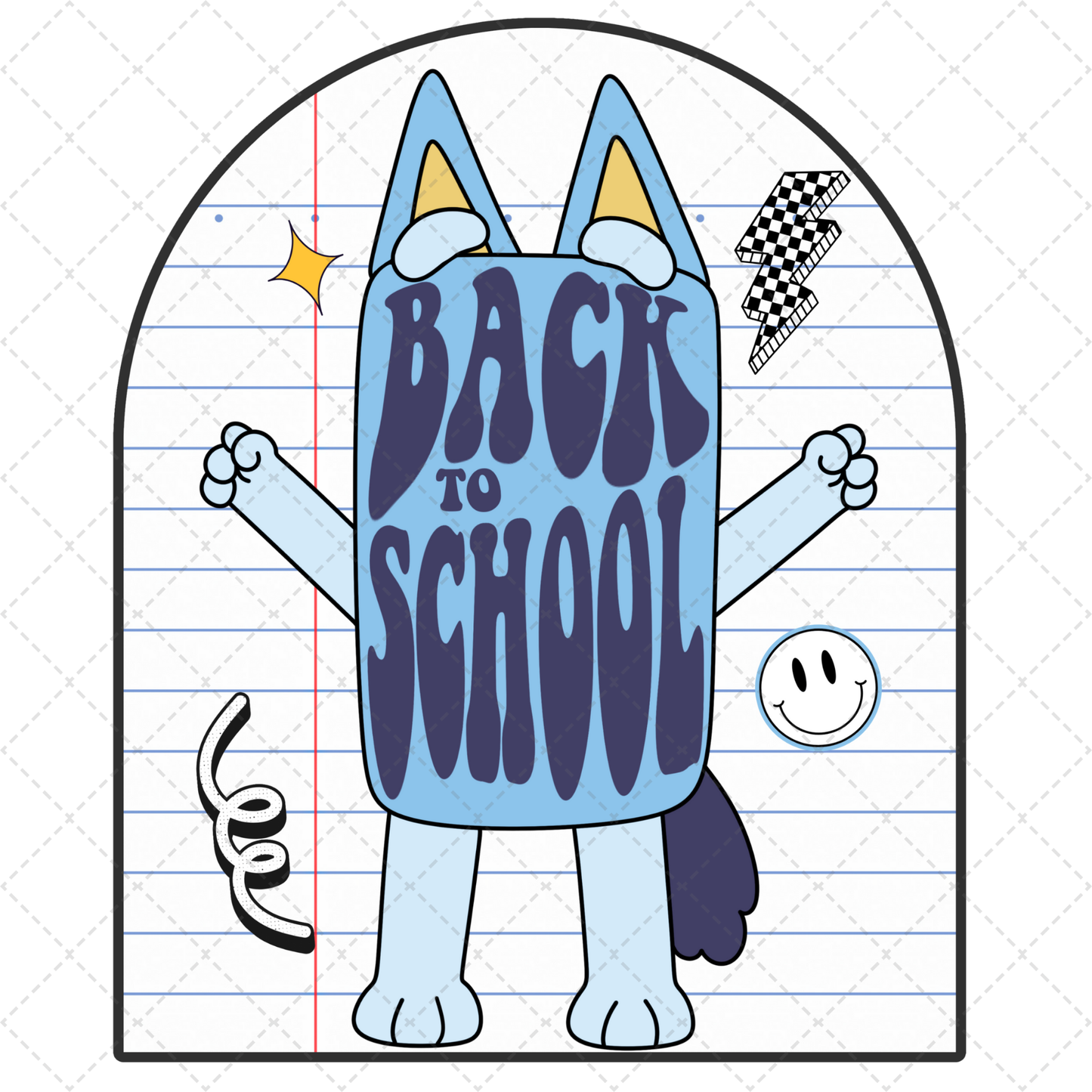 Back To School Blue Transfer