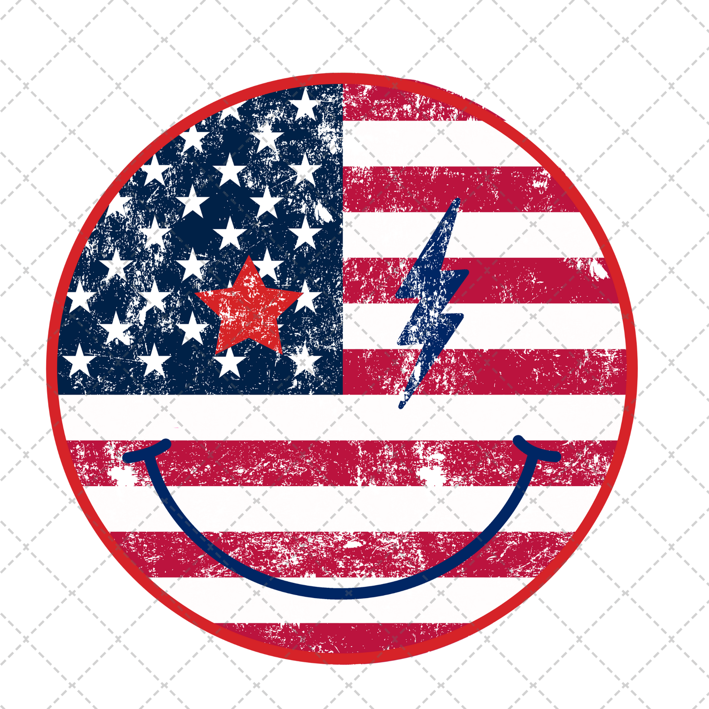 Patriotic Smiley Transfer