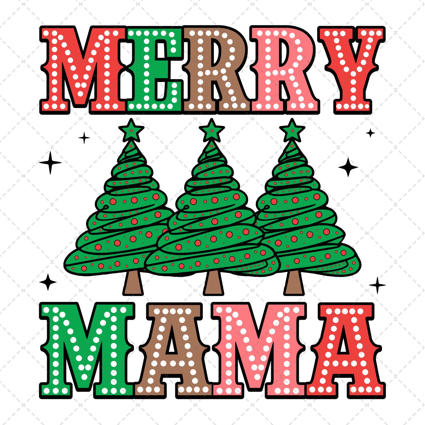 Merry Mama Retro Transfer