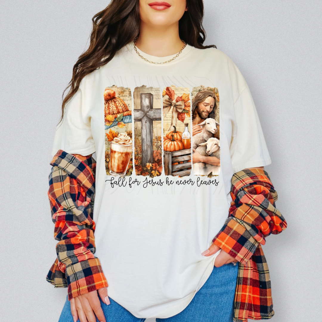 Fall For Jesus Brush Strokes Transfer