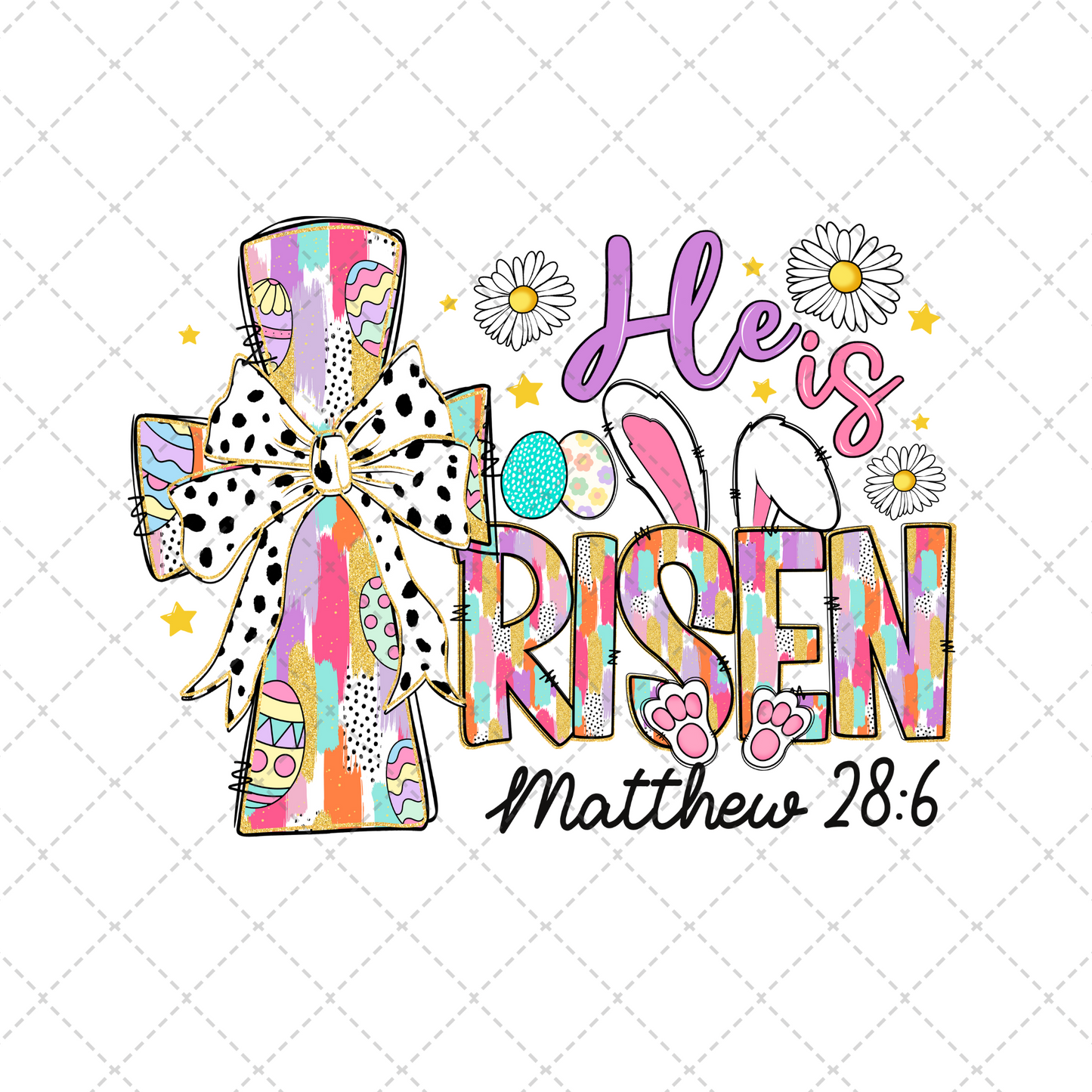 He Is Risen Brush Stroke Transfer