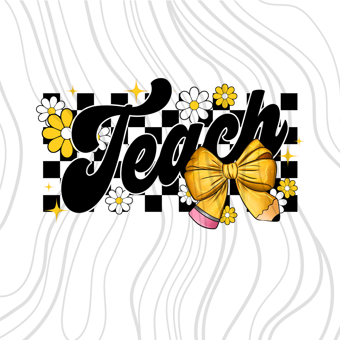 Teach Checkered Coquette Transfer