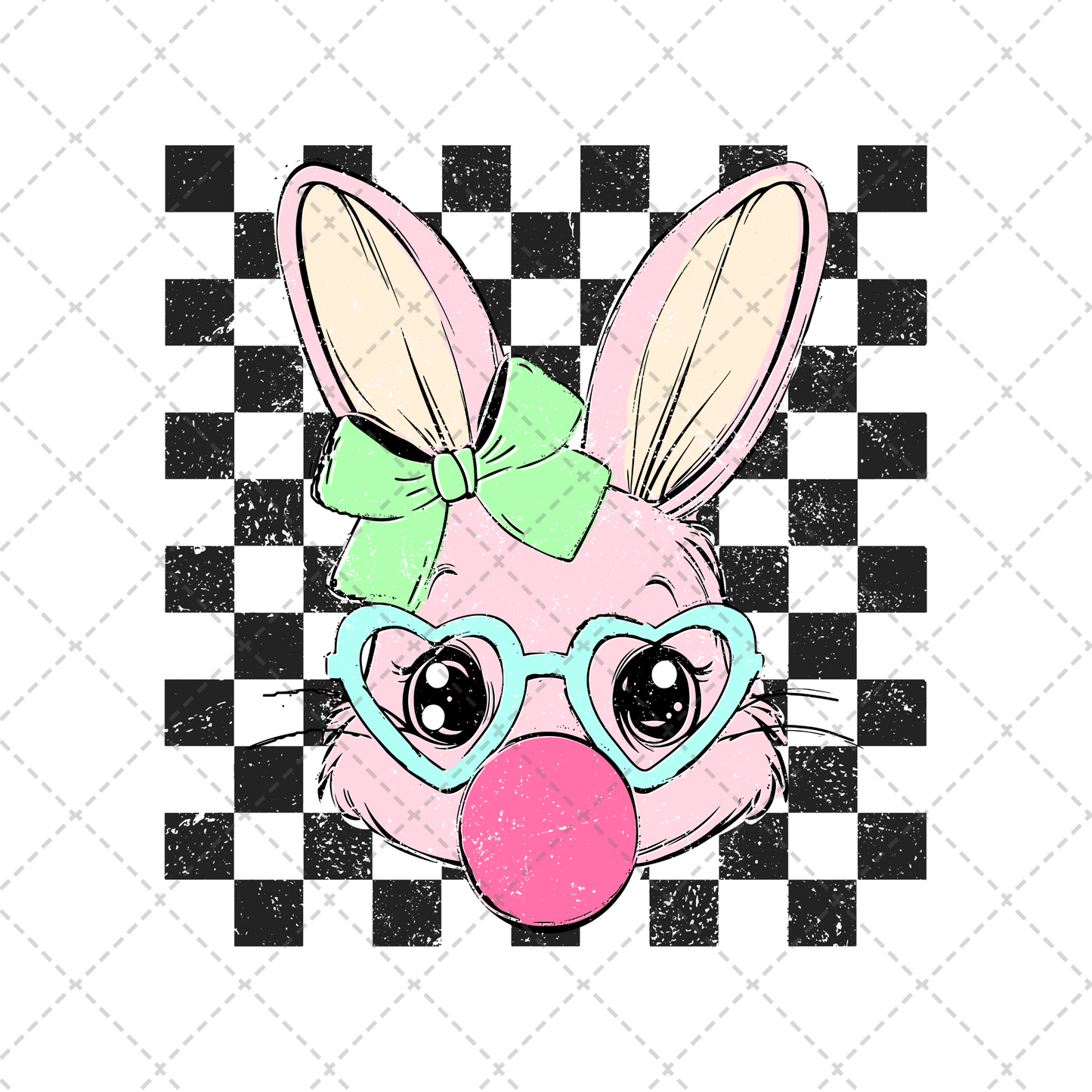 Retro Bunny Bubble Transfer