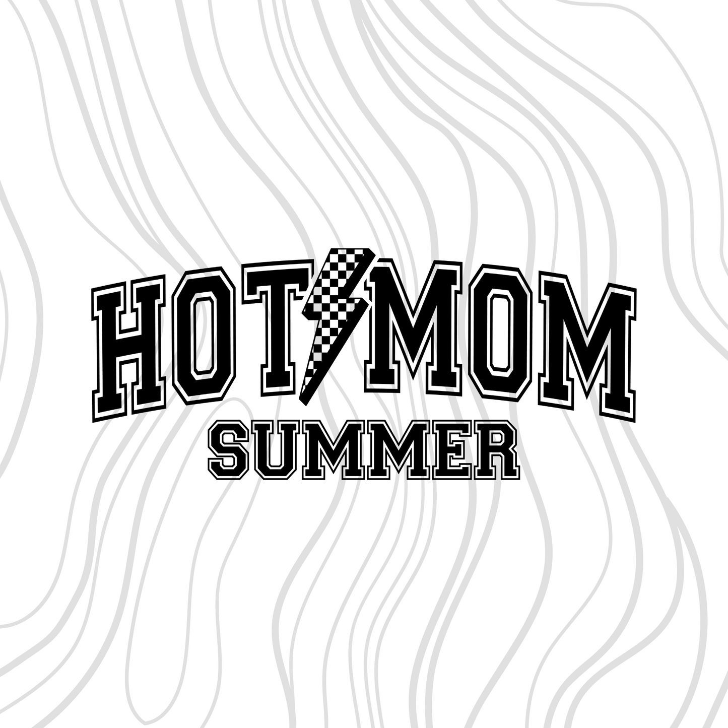 Hot Mom Summer Retro Black Transfer