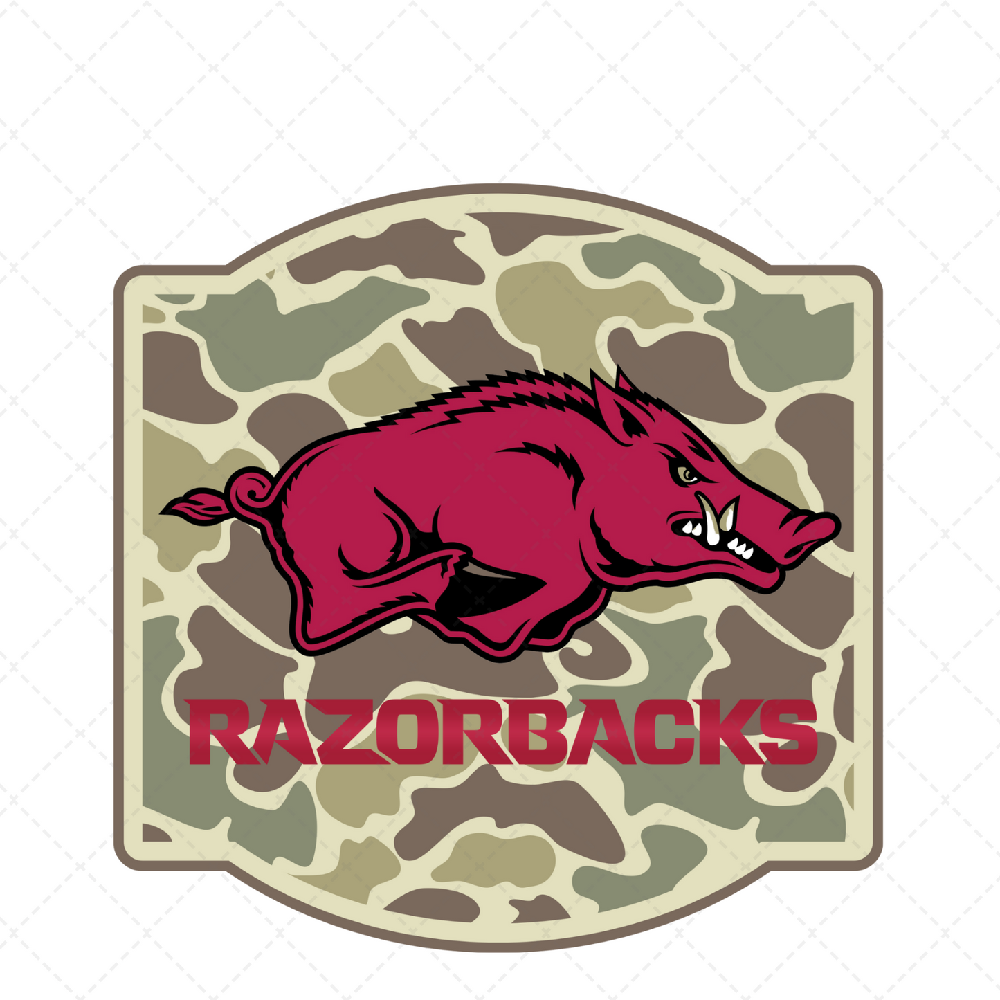 AR Camo Razorbacks Transfer ** TWO PART* SOLD SEPARATELY**