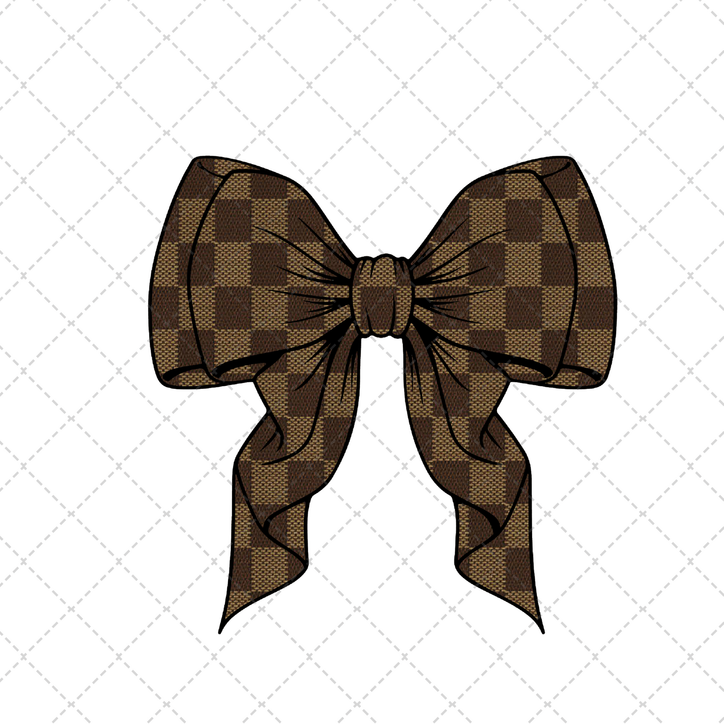 Brown Preppy Bow Transfer