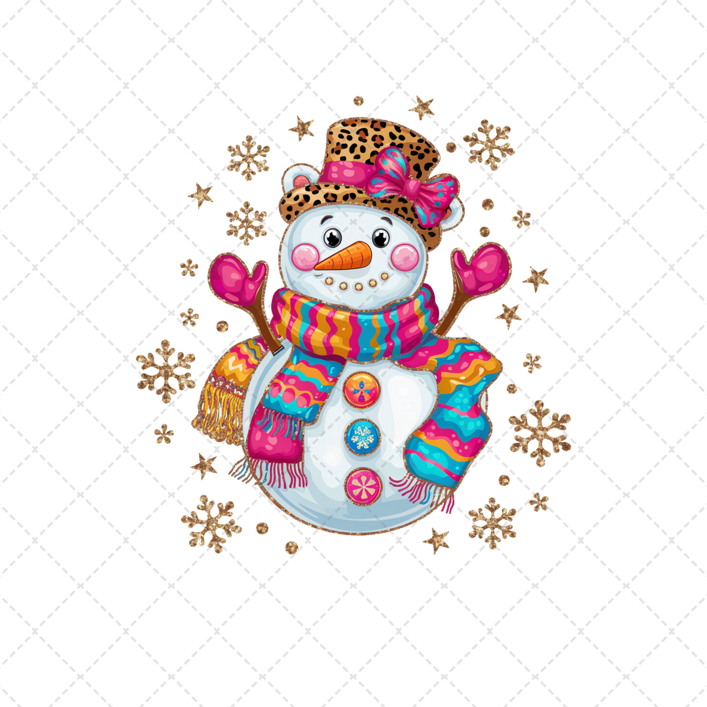 Colorful Snowman Transfer