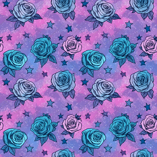 Roses And Stars Seamless - Sublimation Tumbler Transfer