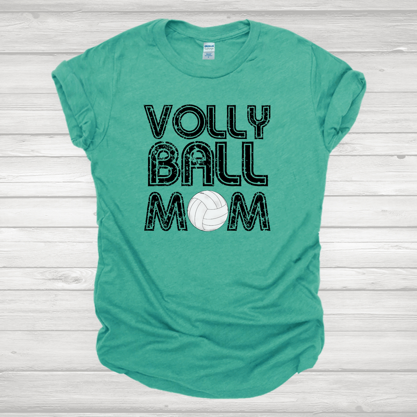 Volleyball Mom Stacked Distressed Transfer