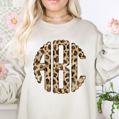 Leopard Scallop- Custom Monogram Transfer