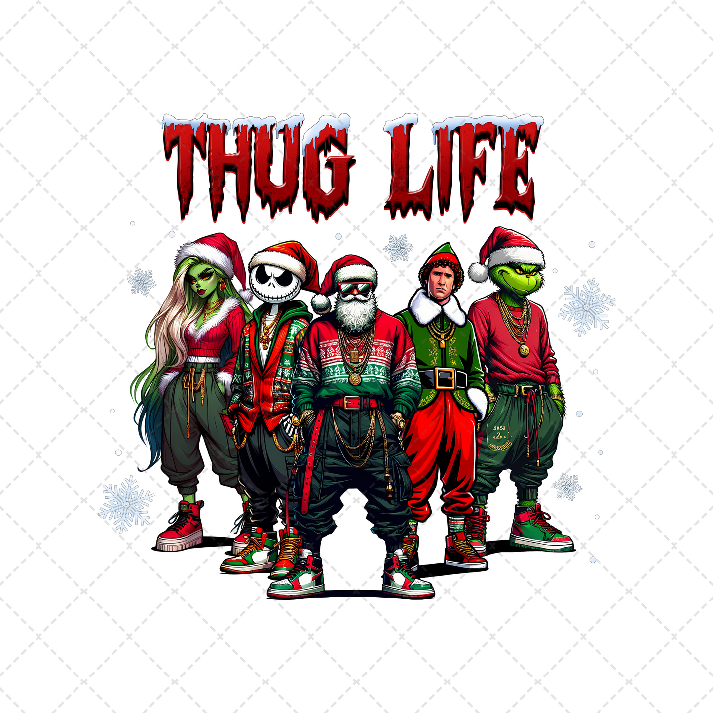 Red Thug Life Christmas Transfer