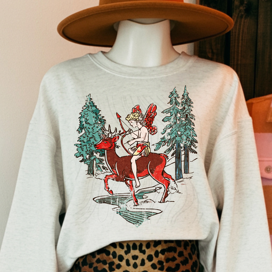 Valentines Cupid Deer Transfer