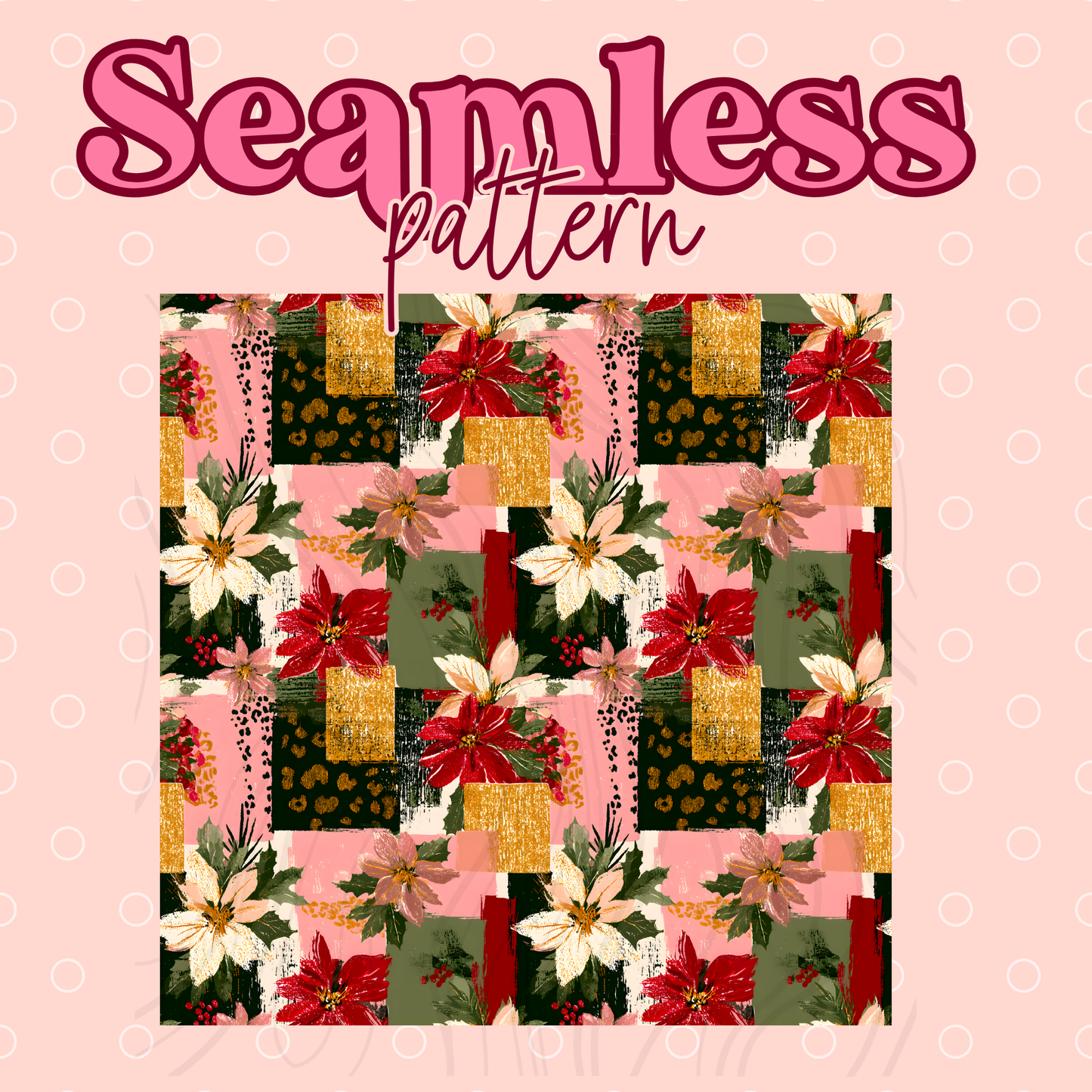 Christmas Floral Seamless Transfer