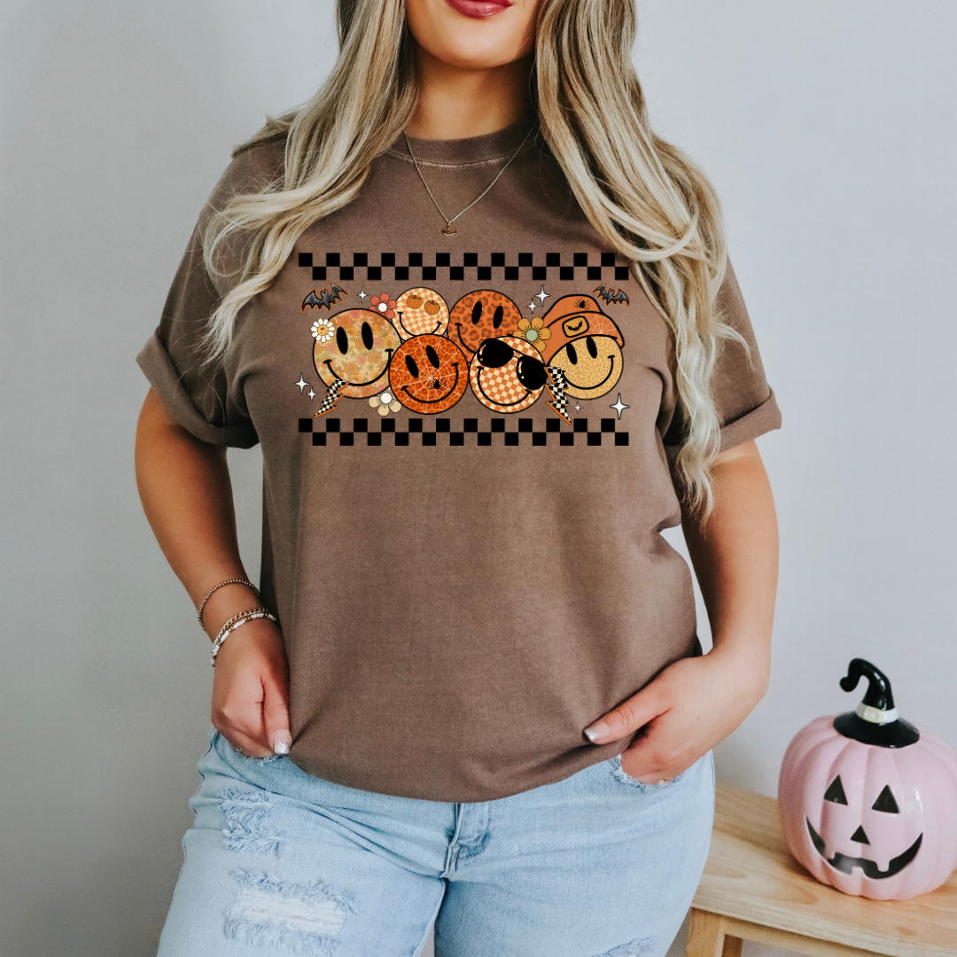 Retro Fall Smiley Group Transfer