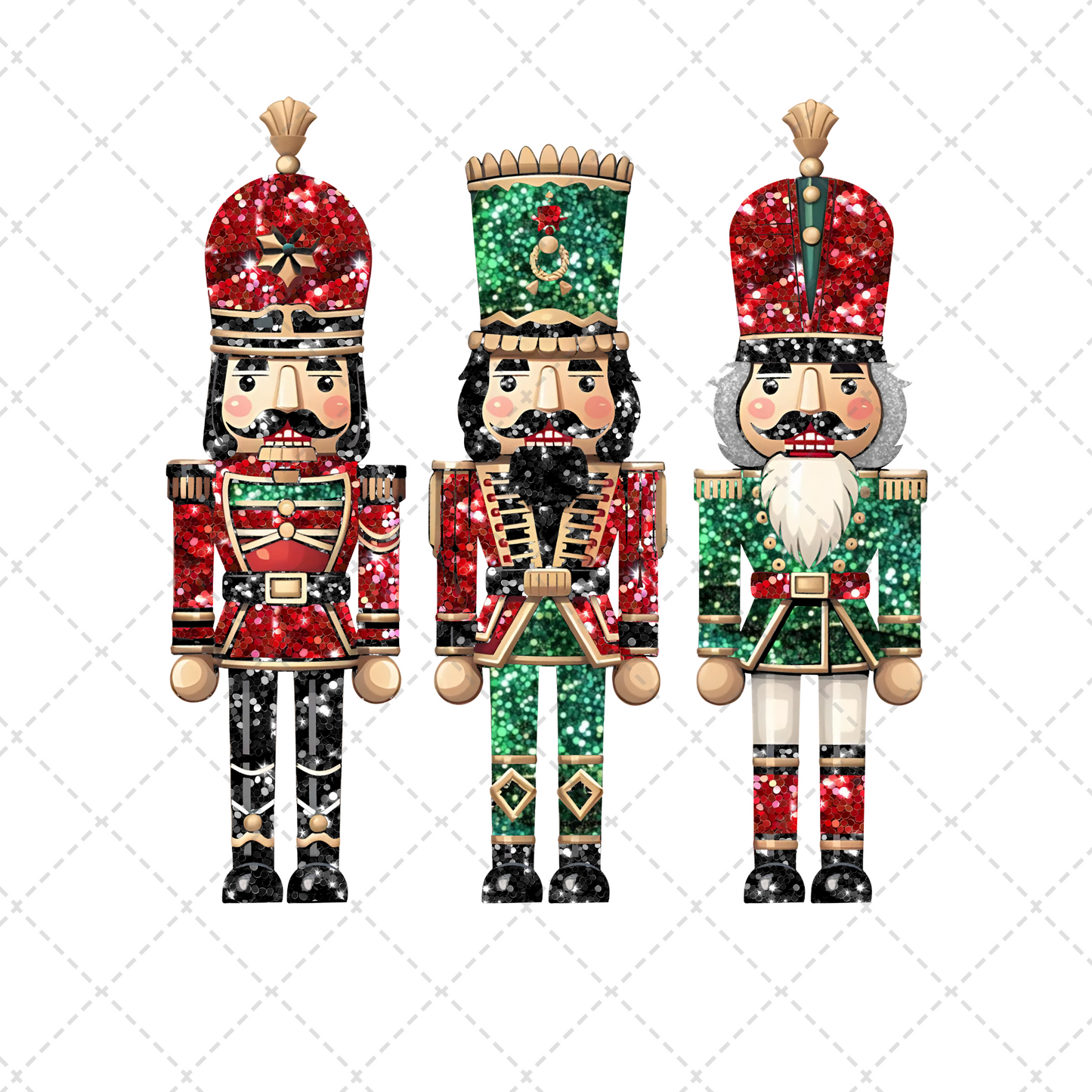 Nutcracker Faux Glitter Transfer