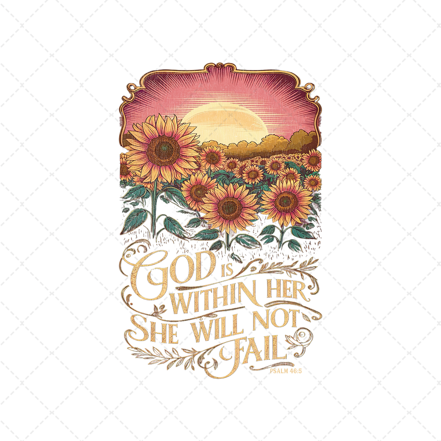 God Is Within Her Sunflower Transfer