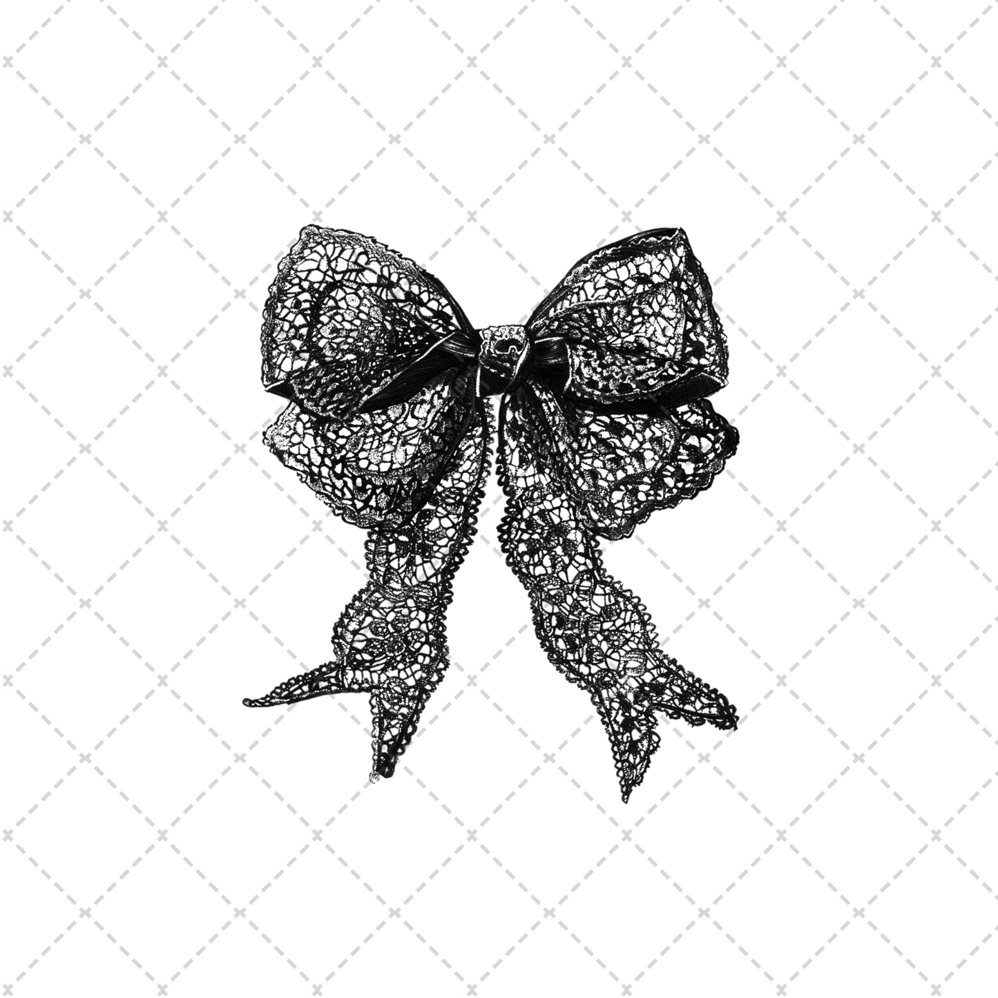 Bow Black Lace Transfer