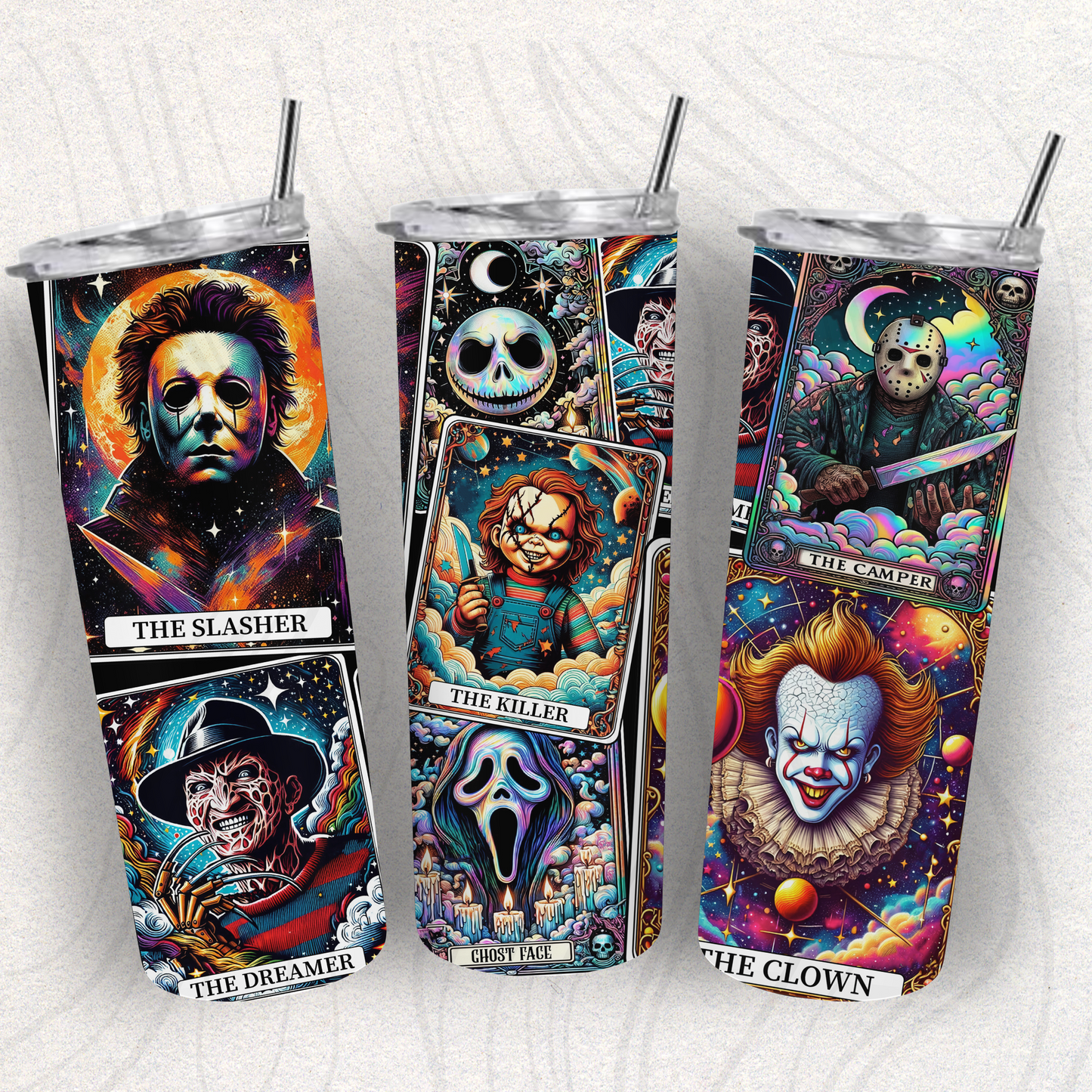 Horror Men Tarot Card Tumbler Wrap Transfer