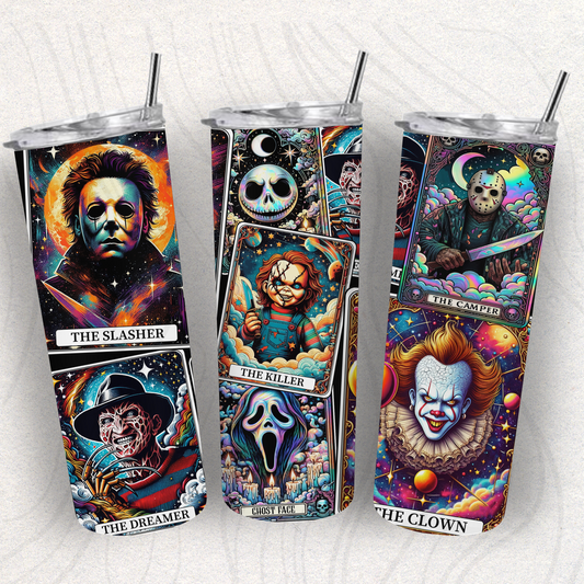 Horror Men Tarot Card Tumbler Wrap Transfer